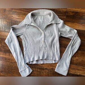 Aerie Heather Gray Ribbed Top